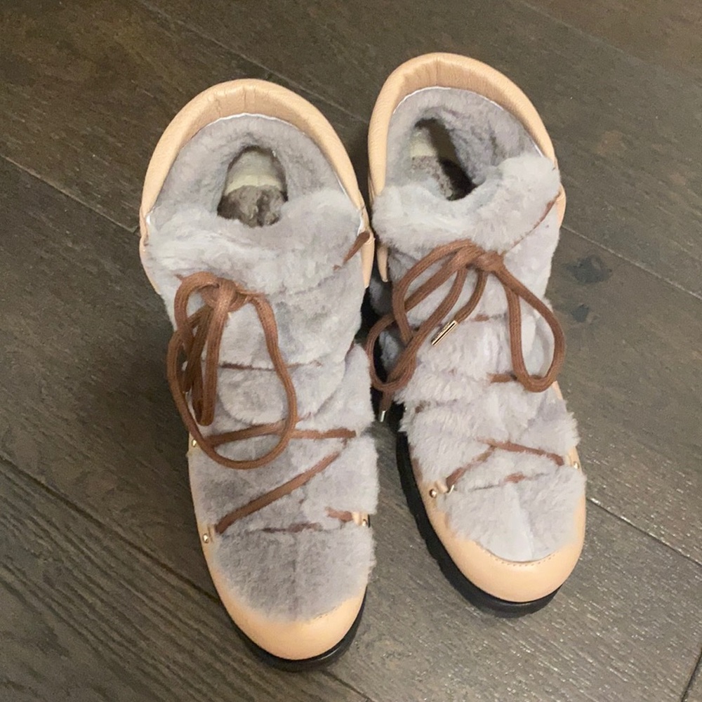 Jimmy Choo boots, beautiful leather-fur boots. Very good condition, like new.